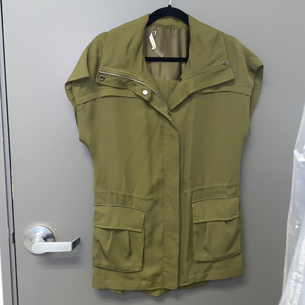 Alice & Olivia army green shirt dress